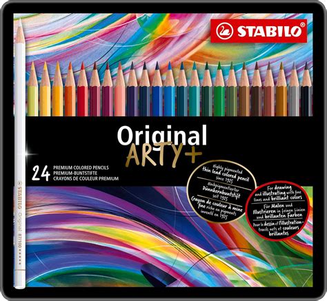 STABILO Original Metal Box Of 24 Assorted Colours